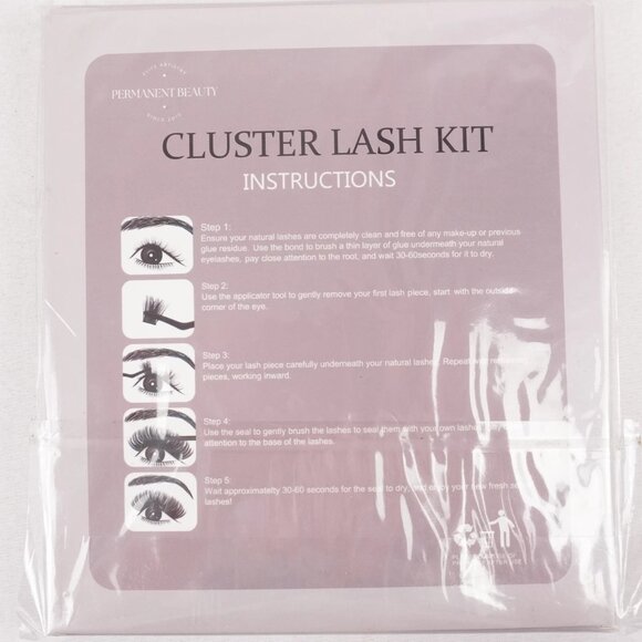 Permanent beauty long lasting lash extension cluster kit bond & seal + tweezers - Picture 3 of 4